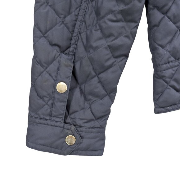 J.CREW Quilted Field Jacket Womens Navy Blue Full Zip Corduroy Collar Size M - Picture 9 of 10
